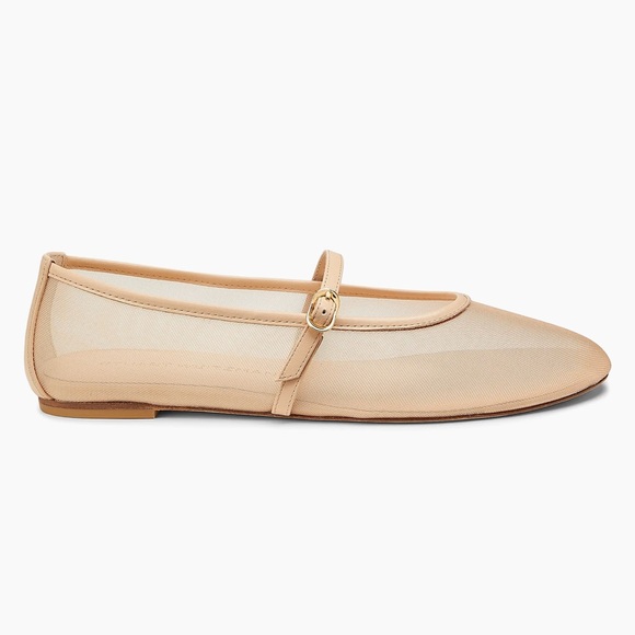 Stuart Weitzman Shoes - NWT Stuart Weitzman Bare It All Mesh & Leather Flats In Beige Size 10.5